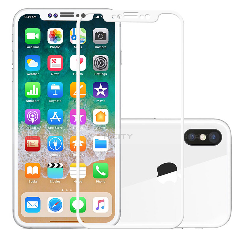 Film Protecteur d'Ecran Verre Trempe Integrale F02 pour Apple iPhone X Blanc Plus