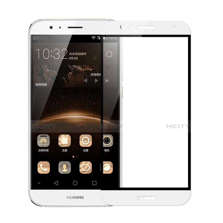 Film Protecteur d'Ecran Verre Trempe Integrale F02 pour Huawei G8 Blanc Plus