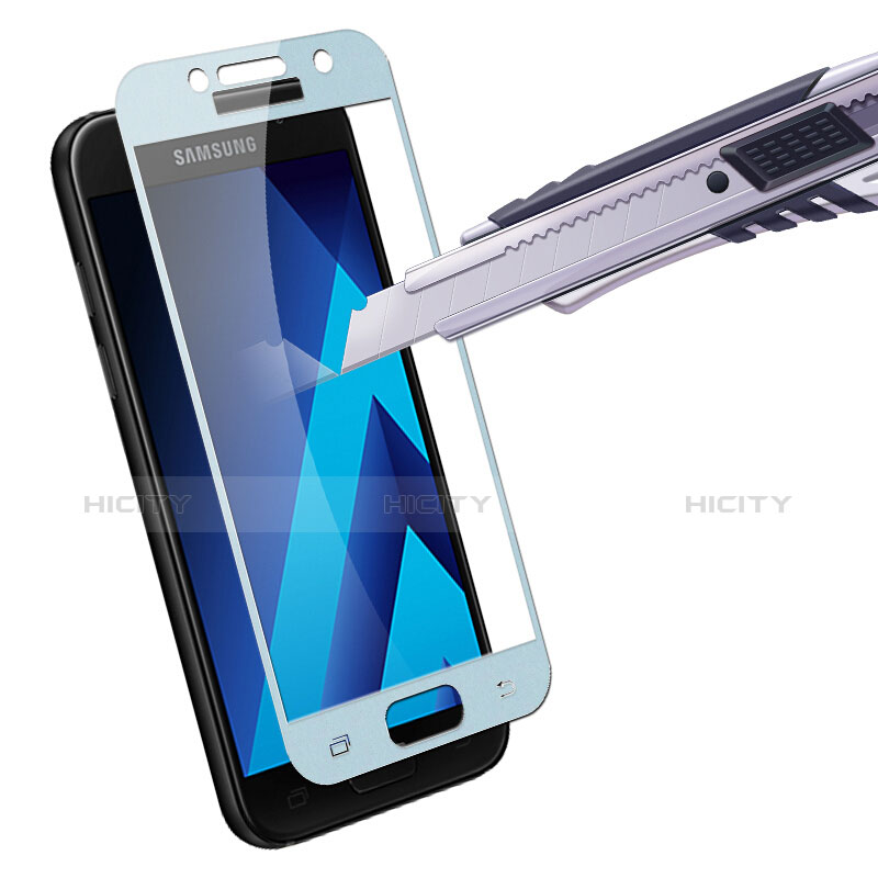 Film Protecteur d'Ecran Verre Trempe Integrale F03 pour Samsung Galaxy A3 (2017) SM-A320F Bleu Plus