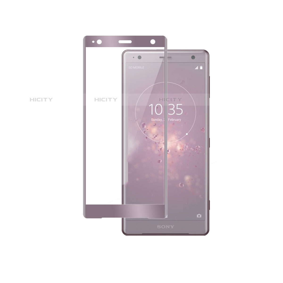 Film Protecteur d'Ecran Verre Trempe Integrale F03 pour Sony Xperia XZ2 Premium Or Rose Plus