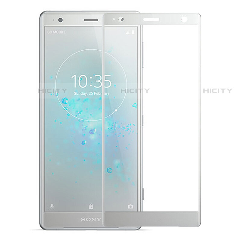 Film Protecteur d'Ecran Verre Trempe Integrale F04 pour Sony Xperia XZ2 Argent Plus