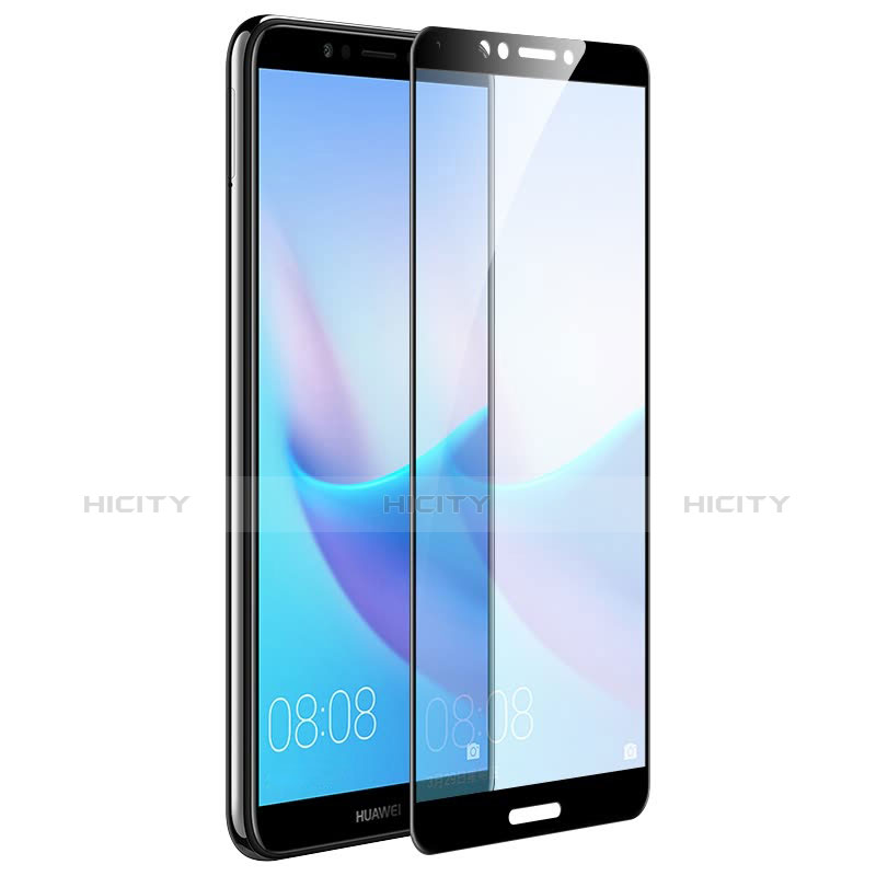 Film Protecteur d'Ecran Verre Trempe Integrale F06 pour Huawei Y7 (2018) Noir Plus