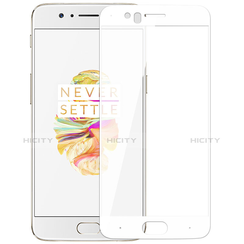 Film Protecteur d'Ecran Verre Trempe Integrale F06 pour OnePlus 5 Blanc Plus