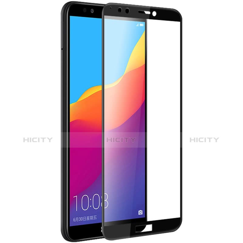 Film Protecteur d'Ecran Verre Trempe Integrale F07 pour Huawei Y7 (2018) Noir Plus