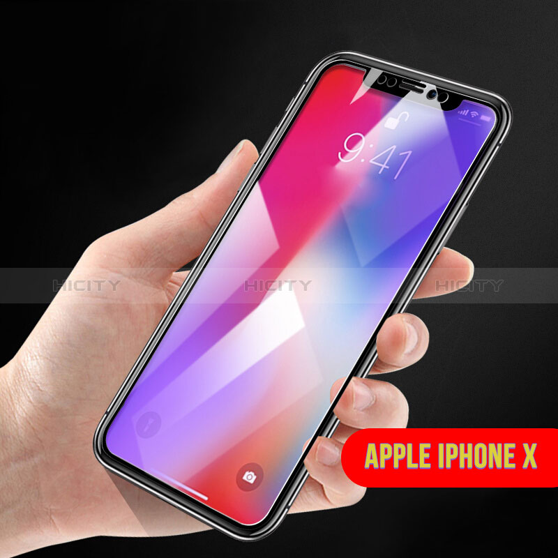 Film Protecteur d'Ecran Verre Trempe Integrale F12 pour Apple iPhone X Noir Plus