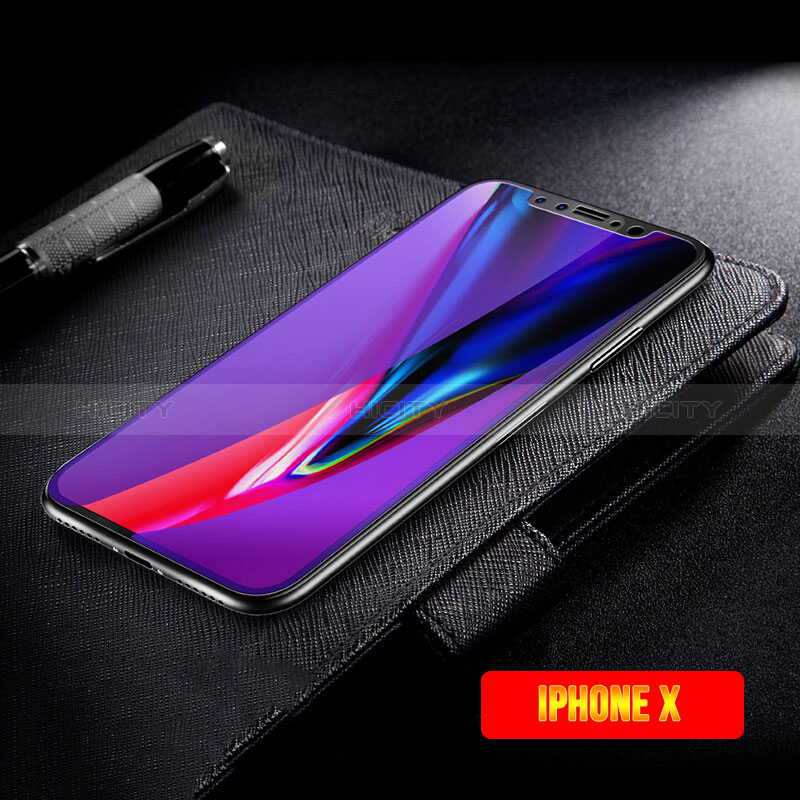 Film Protecteur d'Ecran Verre Trempe Integrale F14 pour Apple iPhone X Noir Plus