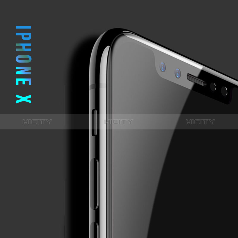 Film Protecteur d'Ecran Verre Trempe Integrale F25 pour Apple iPhone X Noir Plus