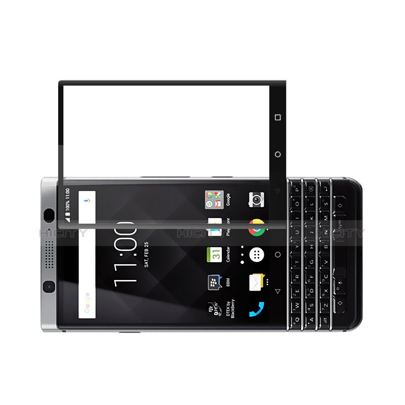 Film Protecteur d'Ecran Verre Trempe Integrale pour Blackberry KEYone Noir Plus