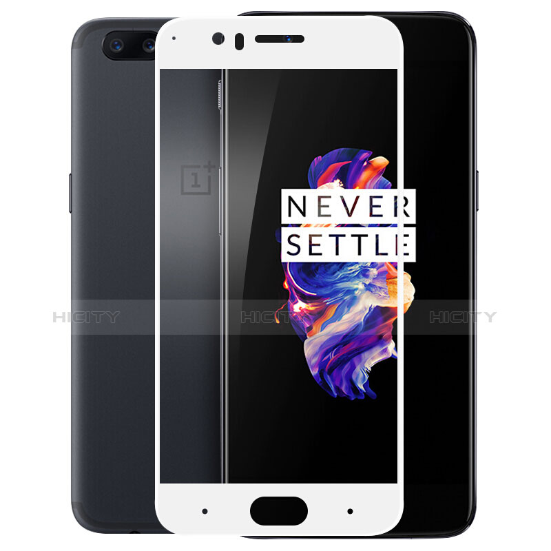 Film Protecteur d'Ecran Verre Trempe Integrale pour OnePlus 5 Blanc Plus