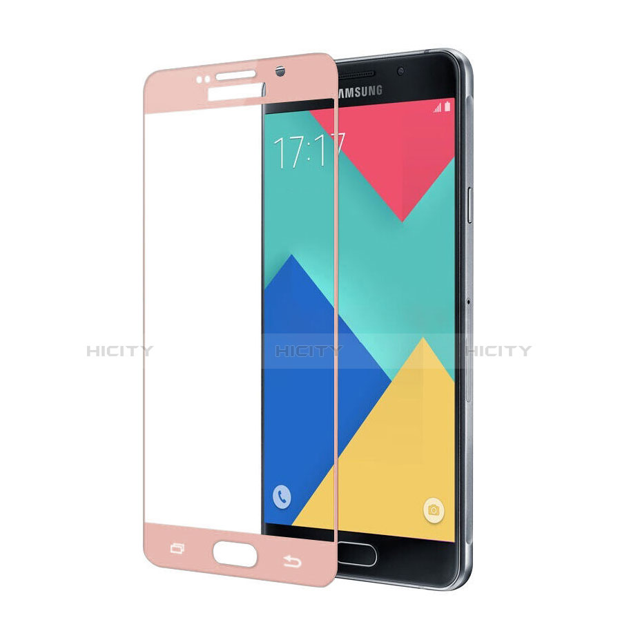 Film Protecteur d'Ecran Verre Trempe Integrale pour Samsung Galaxy A7 (2016) A7100 Or Rose Plus