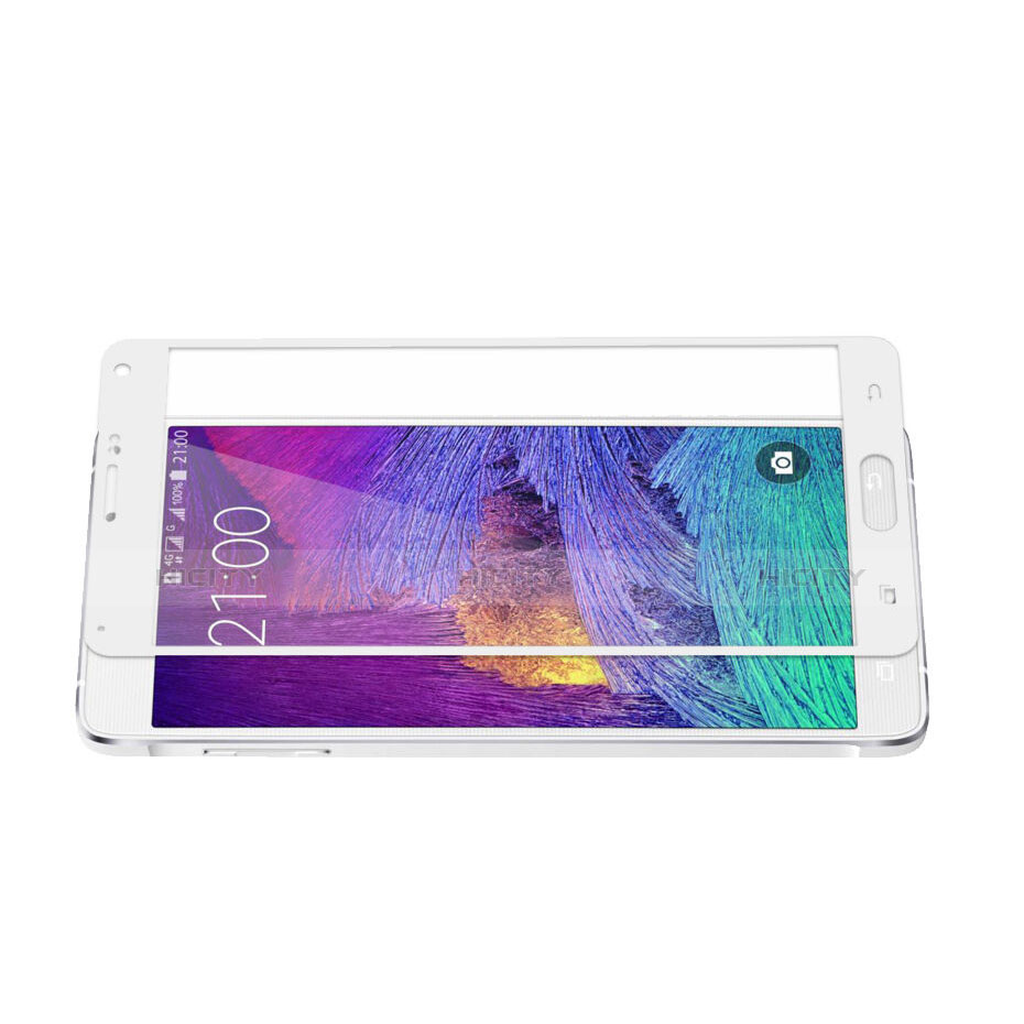 Film Protecteur d'Ecran Verre Trempe Integrale pour Samsung Galaxy Note 4 SM-N910F Blanc Plus