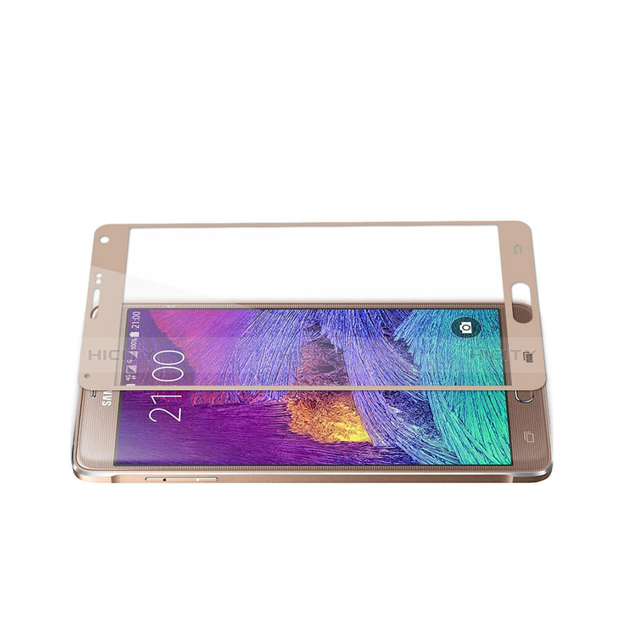 Film Protecteur d'Ecran Verre Trempe Integrale pour Samsung Galaxy Note 4 SM-N910F Or Plus