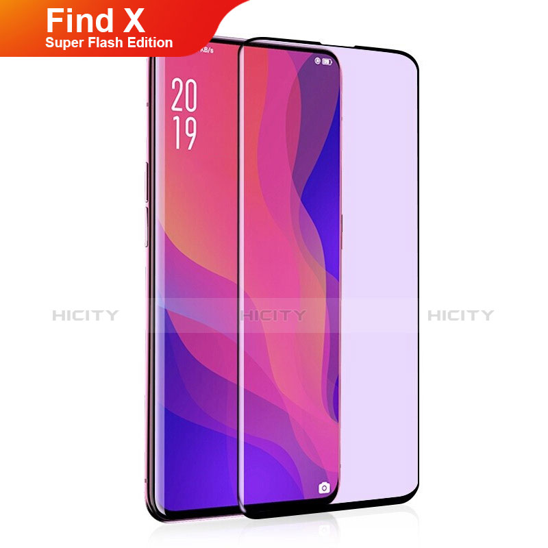 Film Protection Protecteur d'Ecran Verre Trempe Integrale Anti-Lumiere Bleue pour Oppo Find X Super Flash Edition Noir Plus