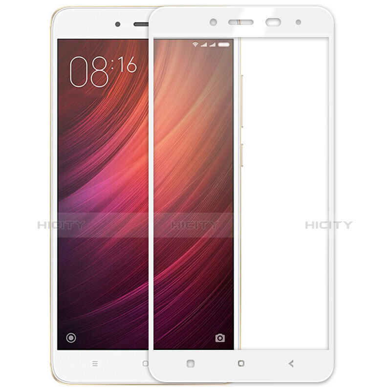 Film Protection Protecteur d'Ecran Verre Trempe Integrale F02 pour Xiaomi Redmi Note 4X Blanc Plus