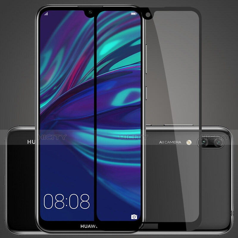 Film Protection Protecteur d'Ecran Verre Trempe Integrale pour Huawei Y7 (2019) Noir Plus