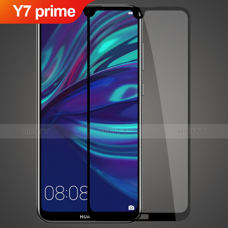 Film Protection Protecteur d'Ecran Verre Trempe Integrale pour Huawei Y7 Prime (2019) Noir Plus