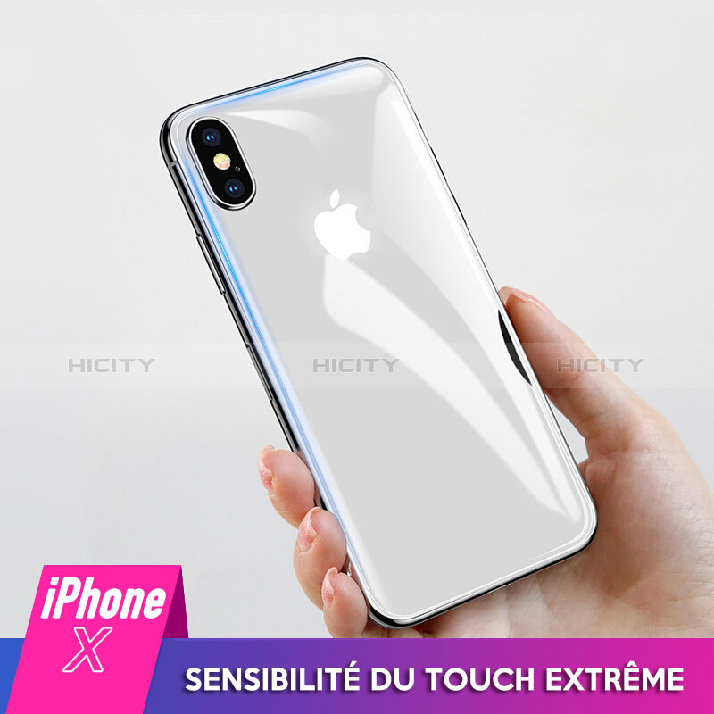 Film Protection Verre Trempe Arriere Protecteur d'Ecran B02 pour Apple iPhone Xs Blanc Plus