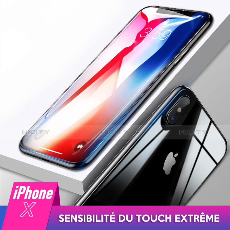 Film Protection Verre Trempe Protecteur d'Ecran Avant et Arriere pour Apple iPhone Xs Max Clair Plus