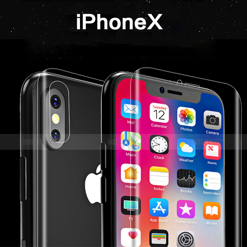 Film Protection Verre Trempe Protecteur d'Ecran Avant et Arriere pour Apple iPhone Xs Max Clair Plus