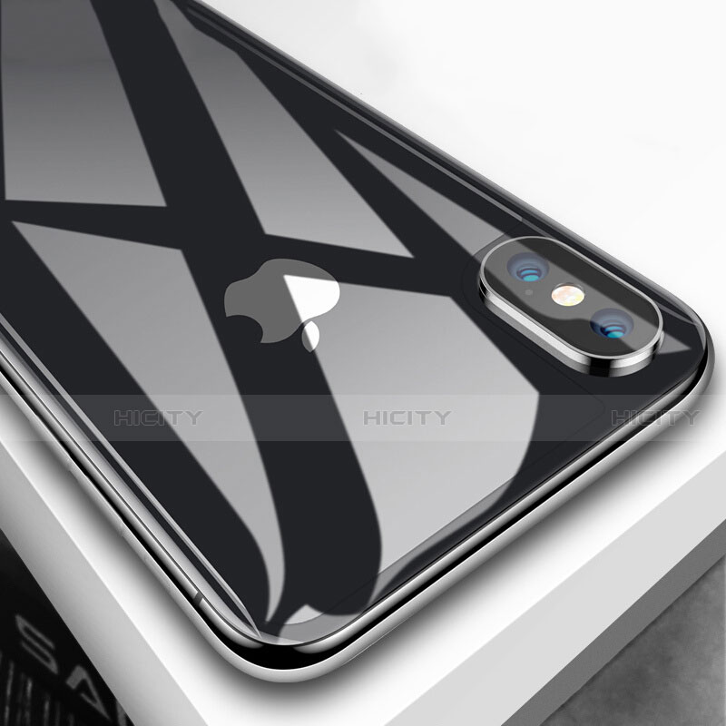 Film Verre Trempe Arriere Protecteur d'Ecran B05 pour Apple iPhone X Noir Plus