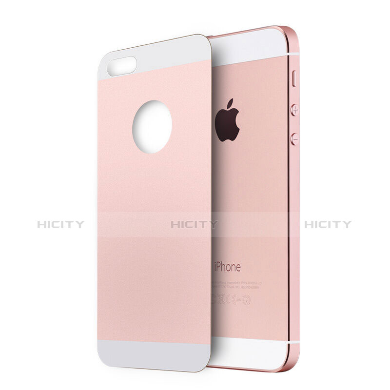 Film Verre Trempe Arriere Protecteur d'Ecran pour Apple iPhone 5S Or Rose Plus