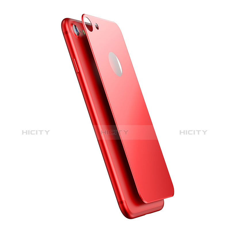 Film Verre Trempe Arriere Protecteur d'Ecran pour Apple iPhone 7 Rouge Plus