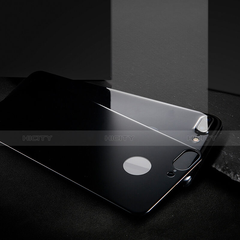 Film Verre Trempe Arriere Protecteur d'Ecran pour Apple iPhone 8 Plus Noir Plus
