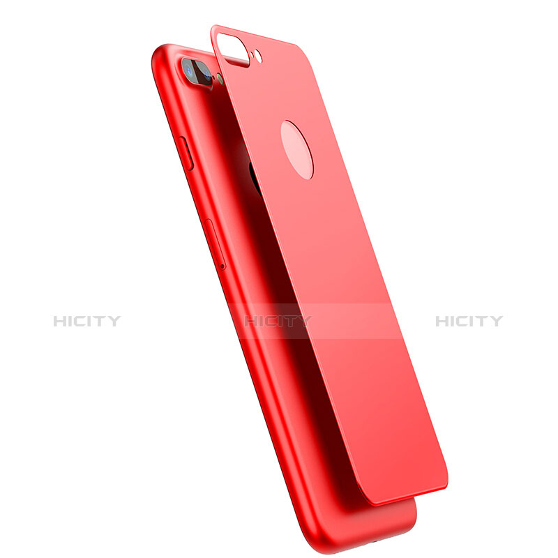 Film Verre Trempe Arriere Protecteur d'Ecran pour Apple iPhone 8 Plus Rouge Plus