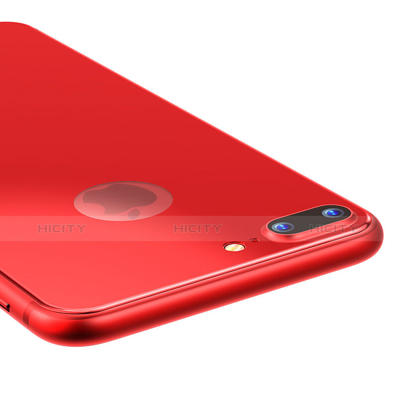 Film Verre Trempe Arriere Protecteur d'Ecran pour Apple iPhone 8 Plus Rouge Plus