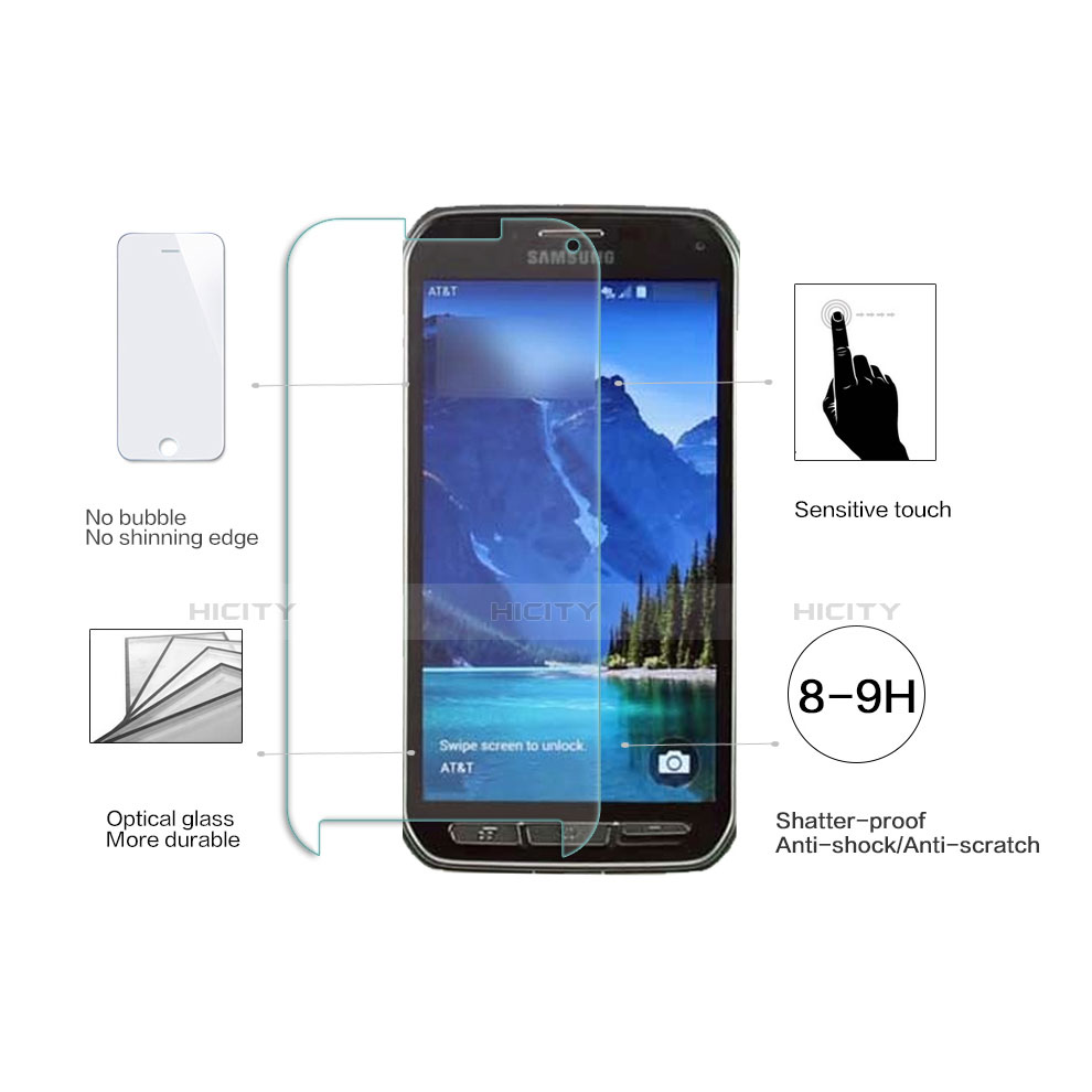 Film Verre Trempe Protecteur d'Ecran T01 pour Samsung Galaxy S5 Active Clair Plus