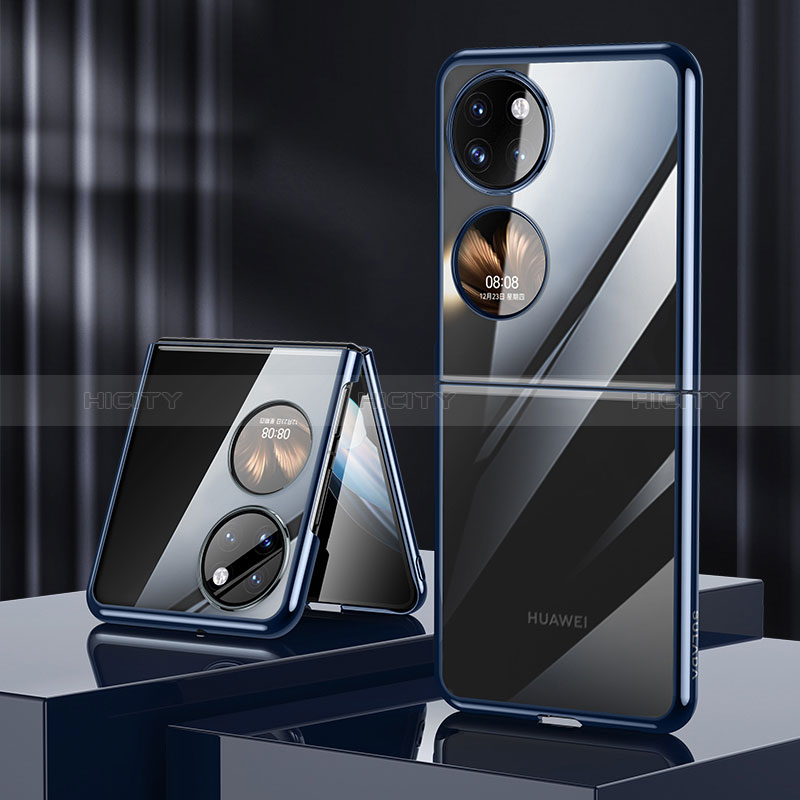 Housse Antichocs Rigide Transparente Crystal LD1 pour Huawei P60 Pocket Bleu Plus