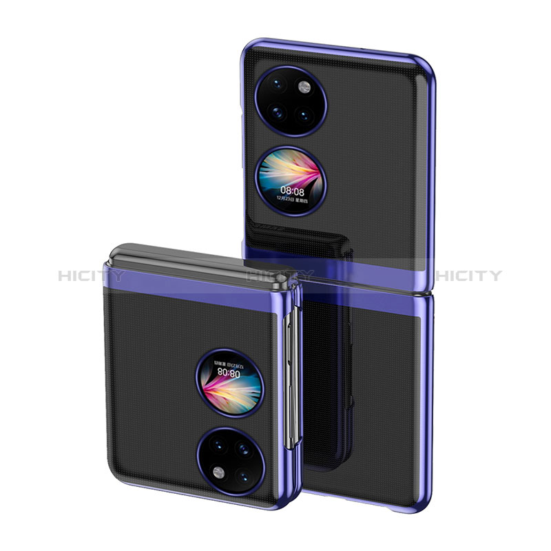 Housse Antichocs Rigide Transparente Crystal QH1 pour Huawei P60 Pocket Bleu Plus