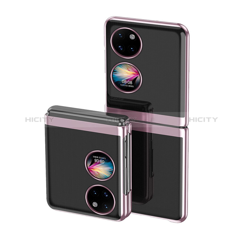Housse Antichocs Rigide Transparente Crystal QH1 pour Huawei P60 Pocket Or Rose Plus