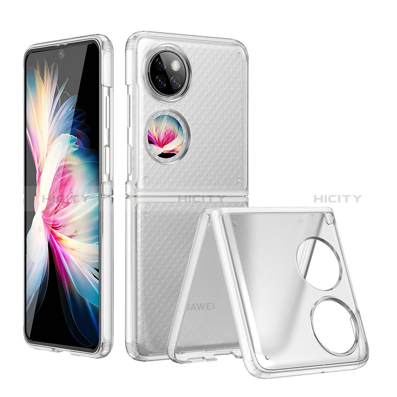 Housse Antichocs Rigide Transparente Crystal QH2 pour Huawei P60 Pocket Blanc Plus