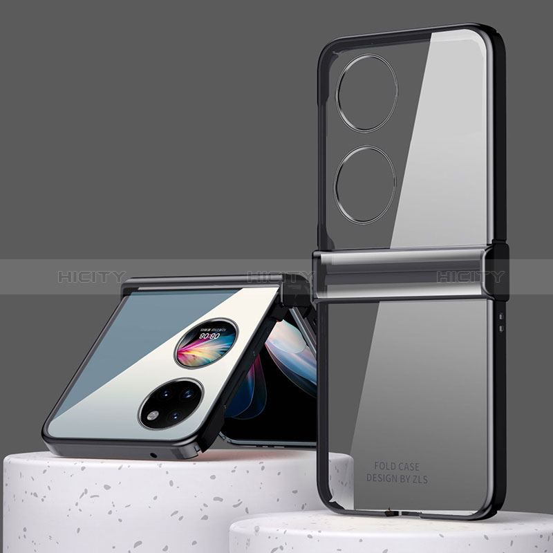 Housse Antichocs Rigide Transparente Crystal ZL1 pour Huawei P60 Pocket Noir Plus