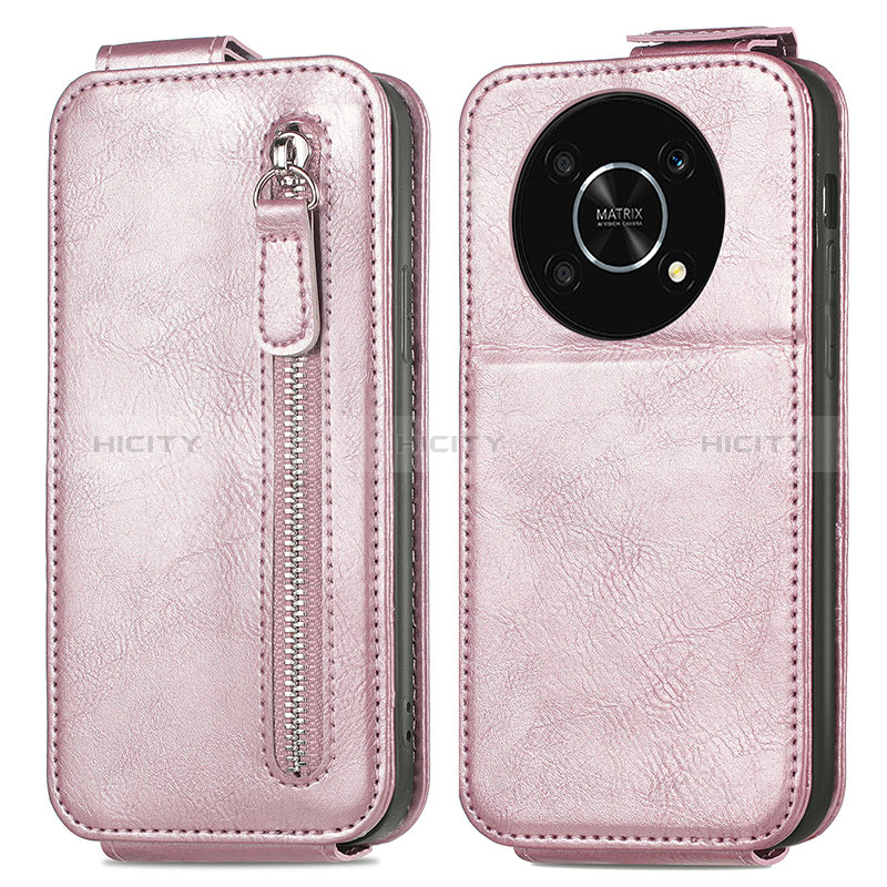 Housse Clapet Portefeuille Cuir pour Huawei Honor Magic4 Lite 5G Or Rose Plus