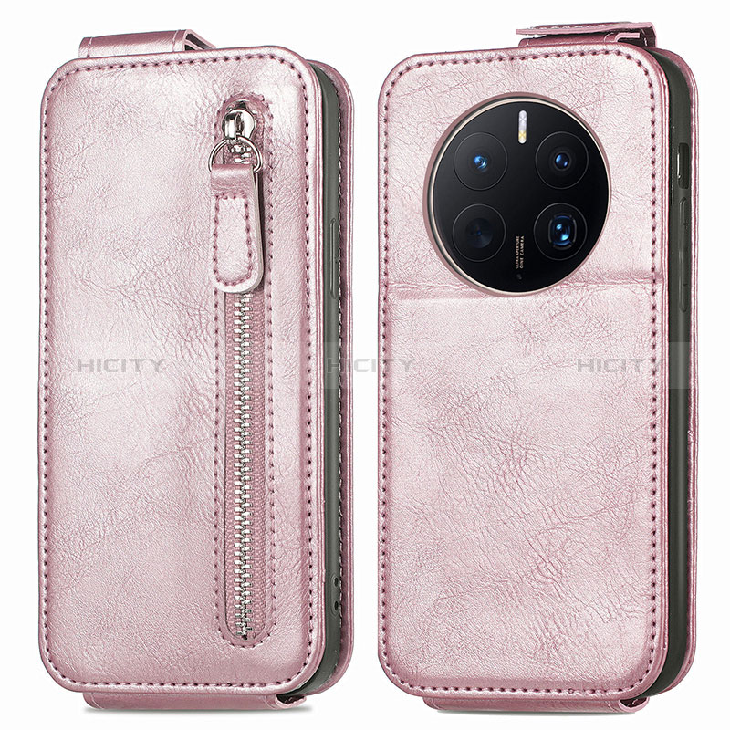 Housse Clapet Portefeuille Cuir pour Huawei Mate 50 Pro Or Rose Plus