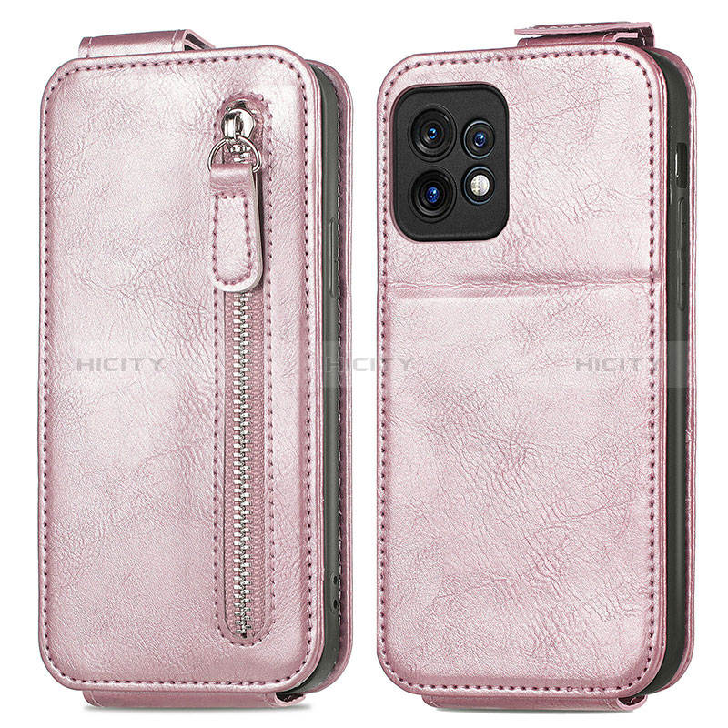 Housse Clapet Portefeuille Cuir pour Motorola Moto Edge Plus (2023) 5G Or Rose Plus