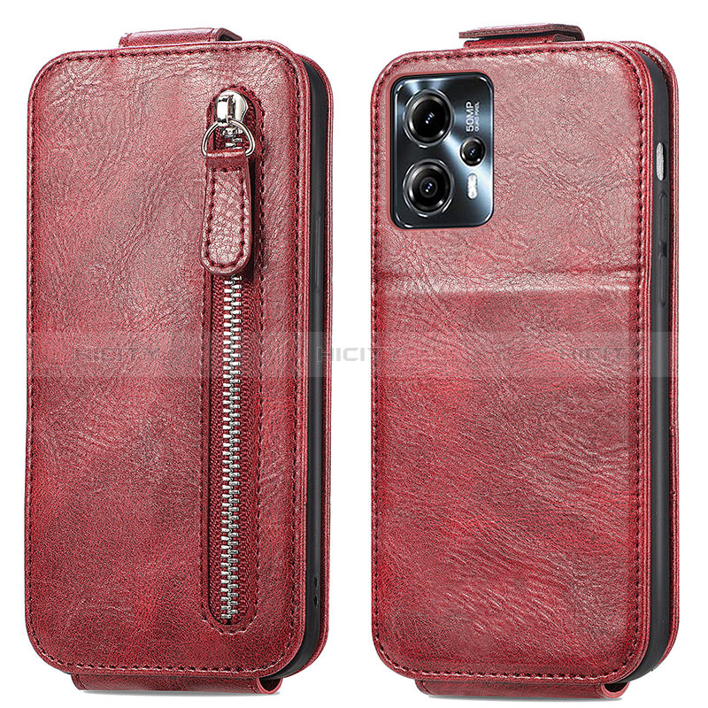 Housse Clapet Portefeuille Cuir pour Motorola Moto G23 Rouge Plus