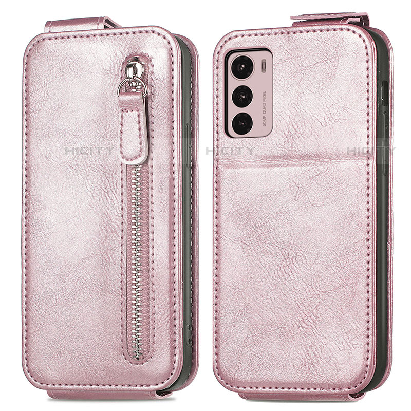 Housse Clapet Portefeuille Cuir pour Motorola Moto G42 Or Rose Plus