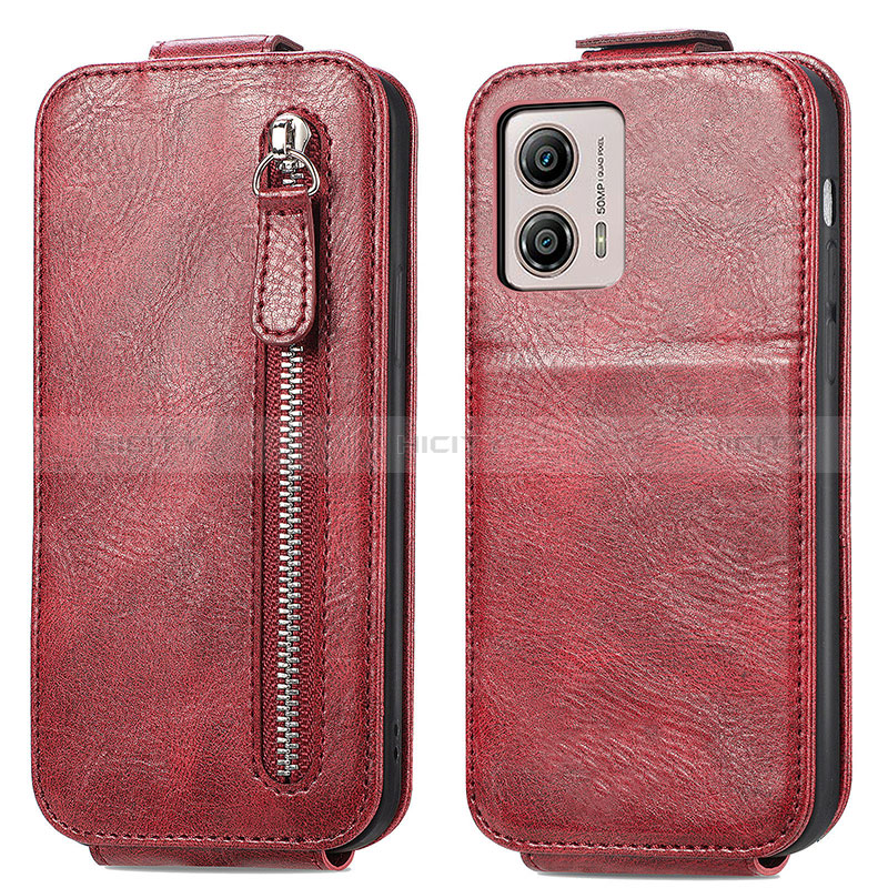 Housse Clapet Portefeuille Cuir pour Motorola Moto G53y 5G Rouge Plus