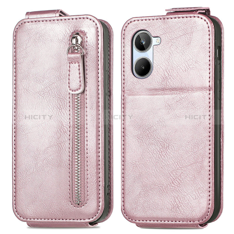 Housse Clapet Portefeuille Cuir pour Realme 10 4G Or Rose Plus