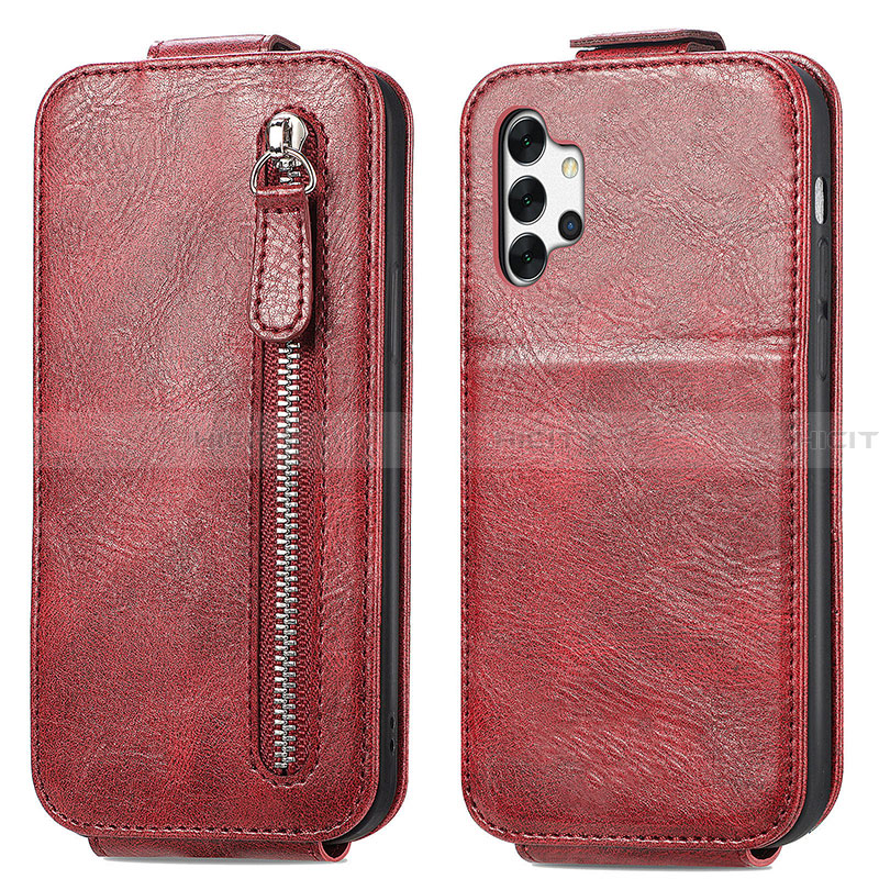 Housse Clapet Portefeuille Cuir pour Samsung Galaxy A32 4G Rouge Plus