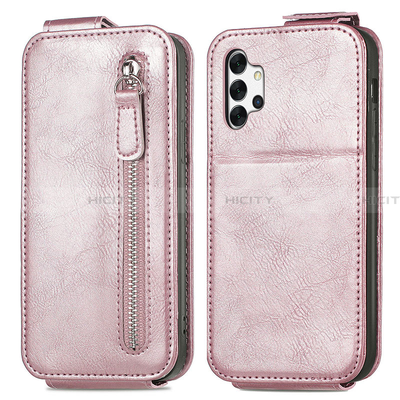 Housse Clapet Portefeuille Cuir pour Samsung Galaxy A32 5G Or Rose Plus