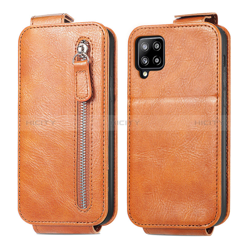 Housse Clapet Portefeuille Cuir pour Samsung Galaxy A42 5G Marron Plus