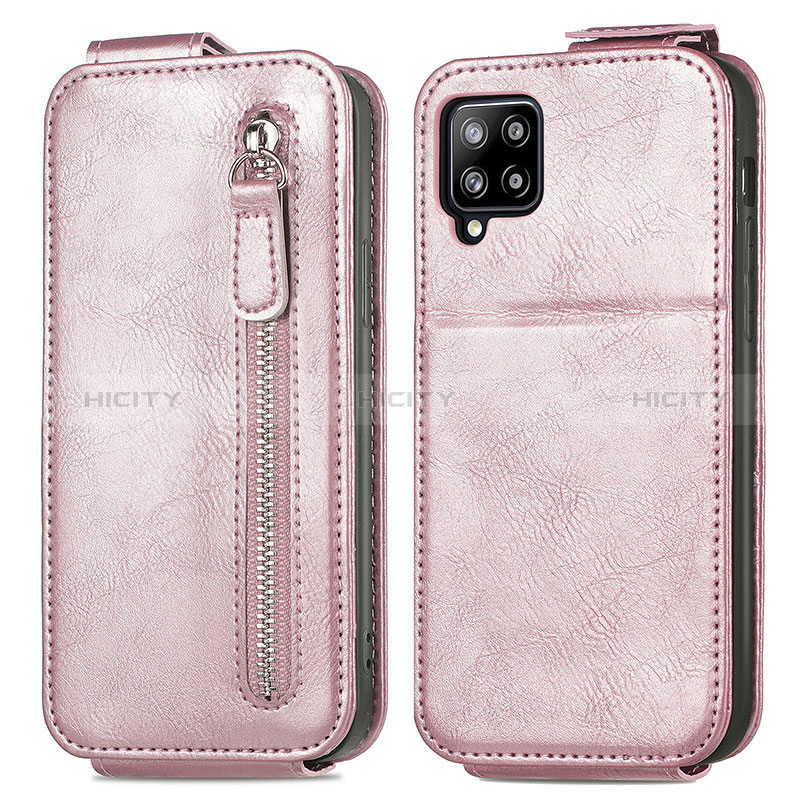 Housse Clapet Portefeuille Cuir pour Samsung Galaxy A42 5G Or Rose Plus