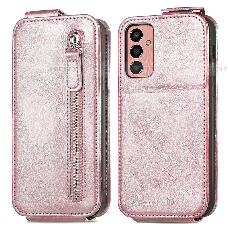 Housse Clapet Portefeuille Cuir pour Samsung Galaxy F13 4G Or Rose Plus