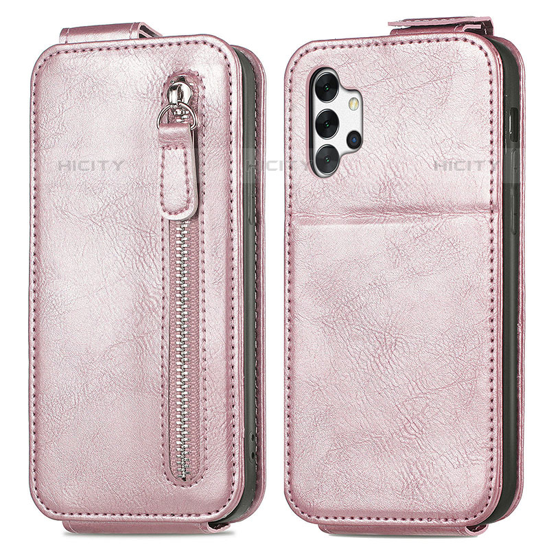 Housse Clapet Portefeuille Cuir pour Samsung Galaxy M32 5G Or Rose Plus