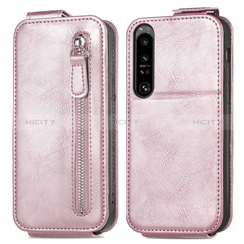 Housse Clapet Portefeuille Cuir pour Sony Xperia 1 IV Or Rose Plus