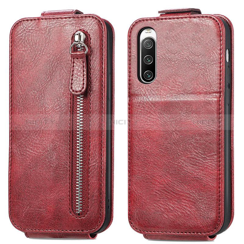 Housse Clapet Portefeuille Cuir pour Sony Xperia 10 V Rouge Plus